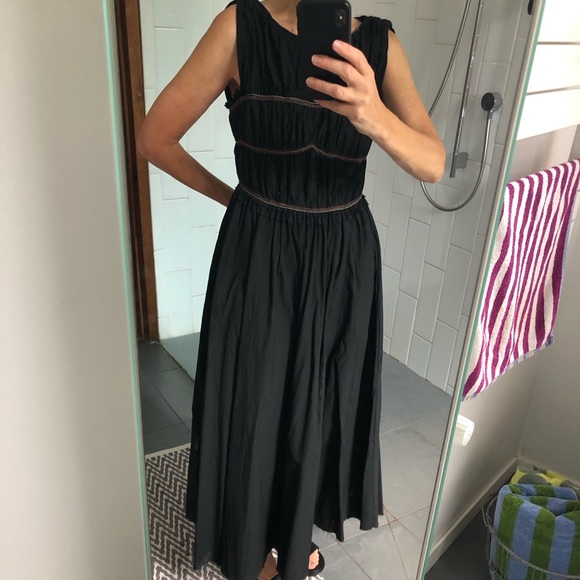 Zara Dresses Zara Black Cotton Poplin Maxi Dress Poshmark